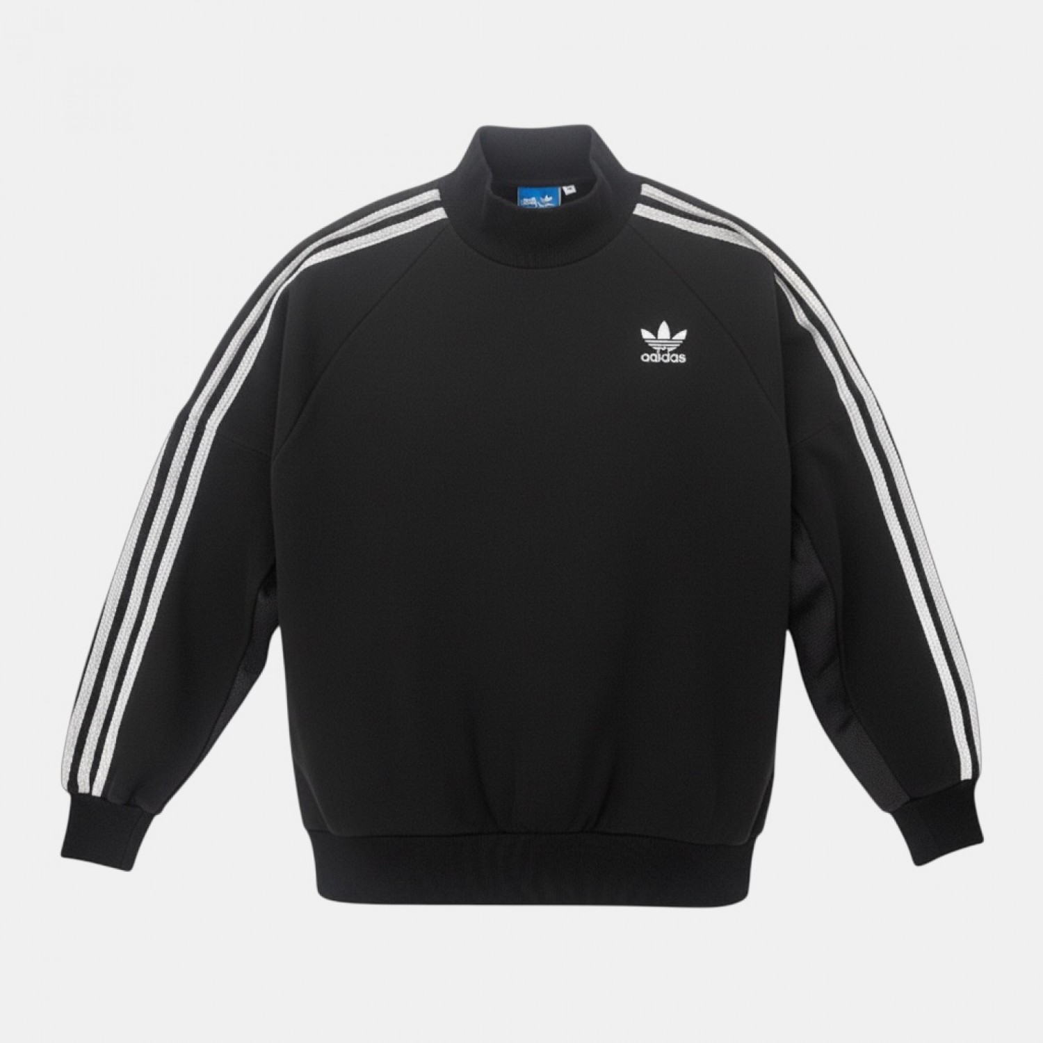 Adidas Originals Ανδρικό Μαύρο Φούτερ 3-Stripes με Ψηλό Λαιμό | Pre Owned